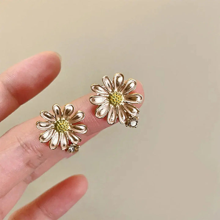 LOVCIA Elegant Rhinestone Blossom Stud Earrings for Women