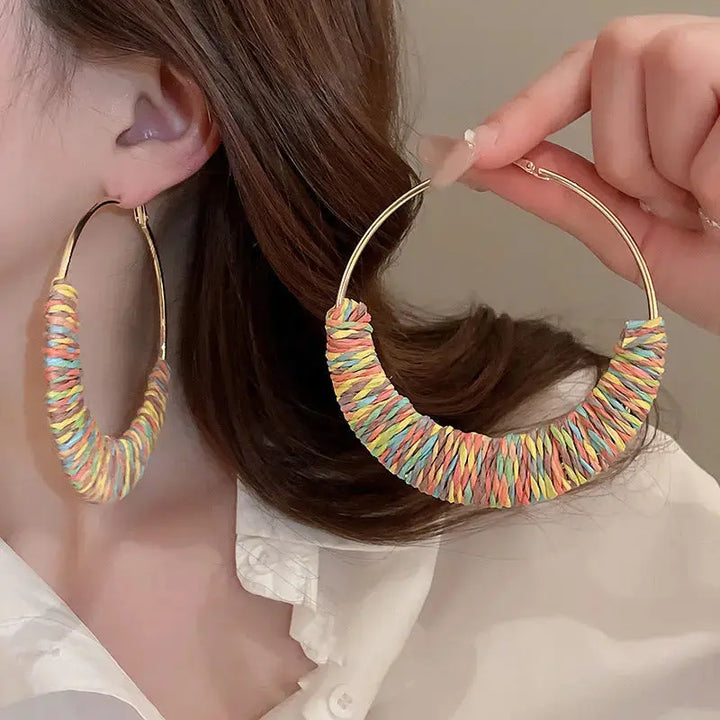 LOVCIA Nature-Inspired Alloy Hoop Earrings for Women