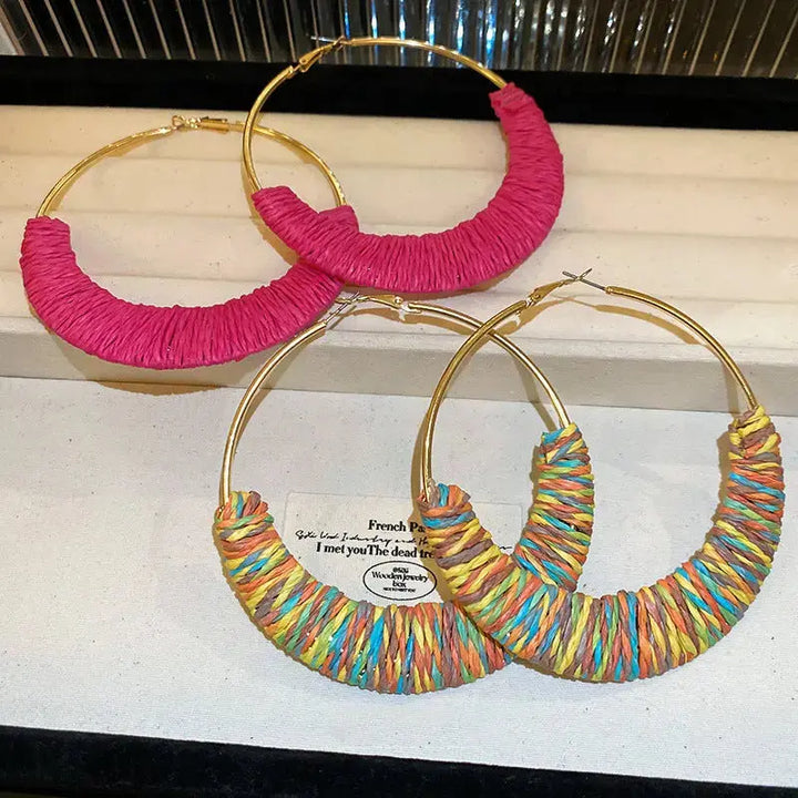 LOVCIA Nature-Inspired Alloy Hoop Earrings for Women