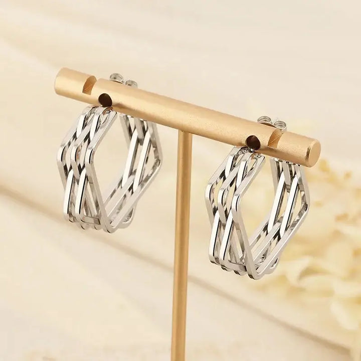 LOVCIA Elegant Titanium Steel Geometric Studs for Women