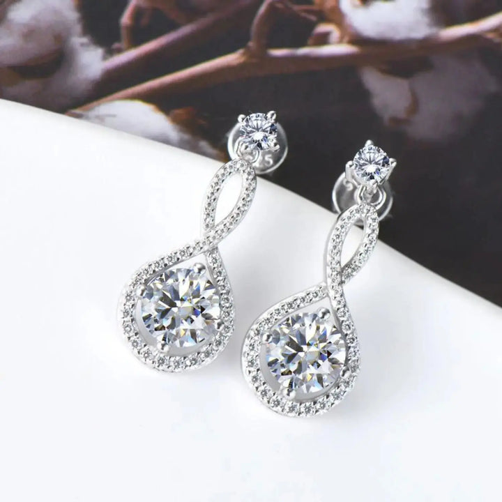 LOVCIA Radiant 1 Carat Moissanite Sterling Silver Stud Earrings for Women