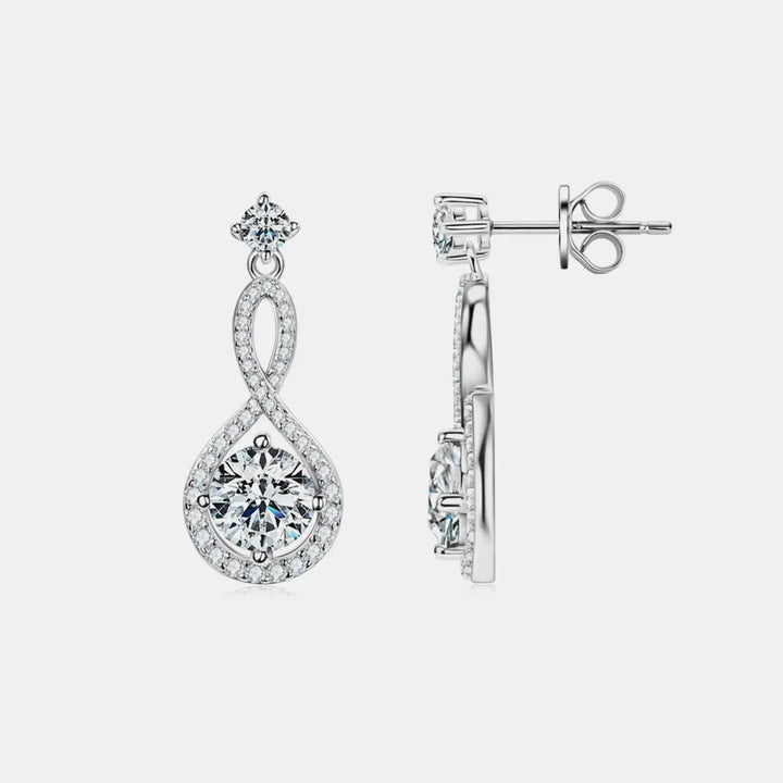 LOVCIA Radiant 1 Carat Moissanite Sterling Silver Stud Earrings for Women