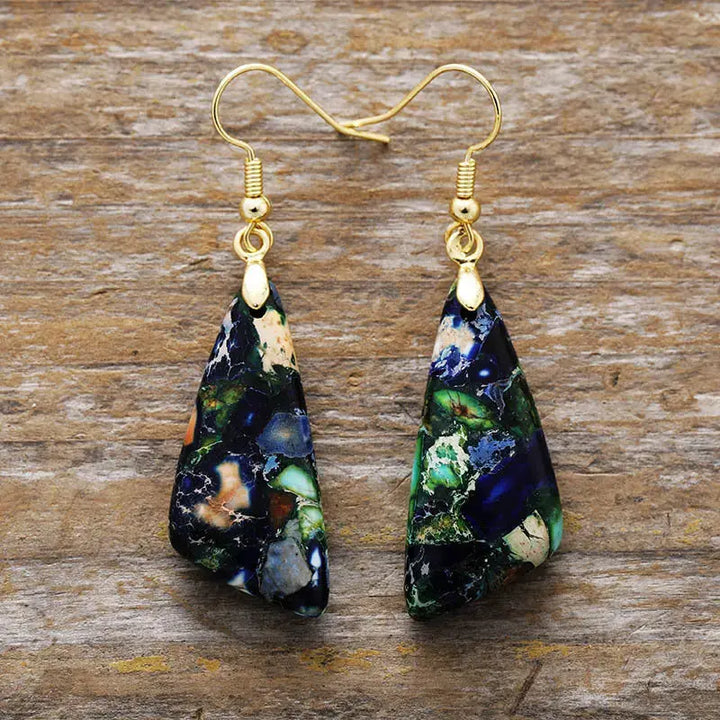 LOVCIA Regal Geometric Emperor-Stone Earrings for Women