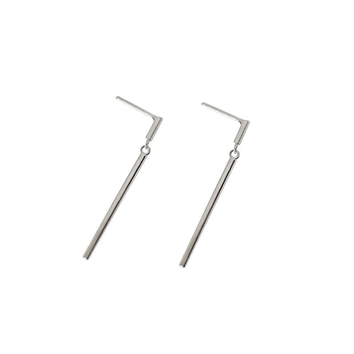 LOVCIA Sterling Silver Geometric Rectangle Drop Earrings for Women