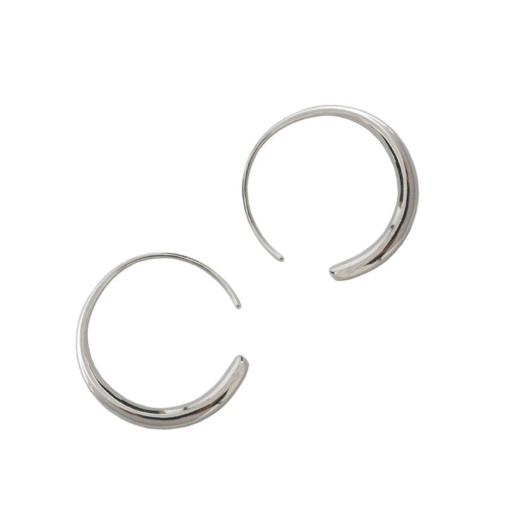 LOVCIA Elegant O-Shaped 925 Sterling Silver Hoop Earrings for Women with 18K Gold/Rhodium Finish