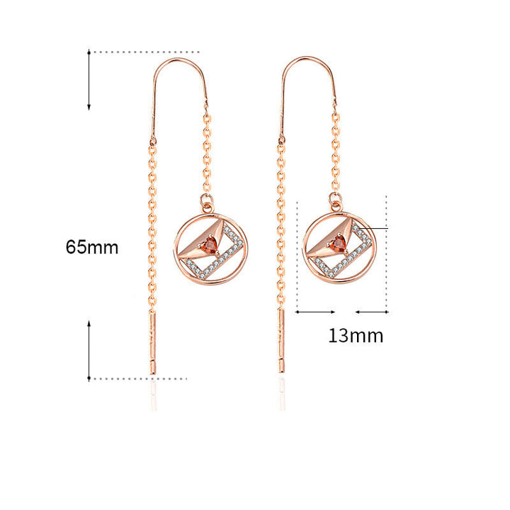 LOVCIA Graceful CZ Envelope Design 925 Sterling Silver Drop Earrings for Women