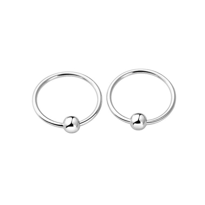 LOVCIA Sterling Silver Mini Beaded Hoop Earrings for Women - 925 Rhodium Plated - LOVCIA