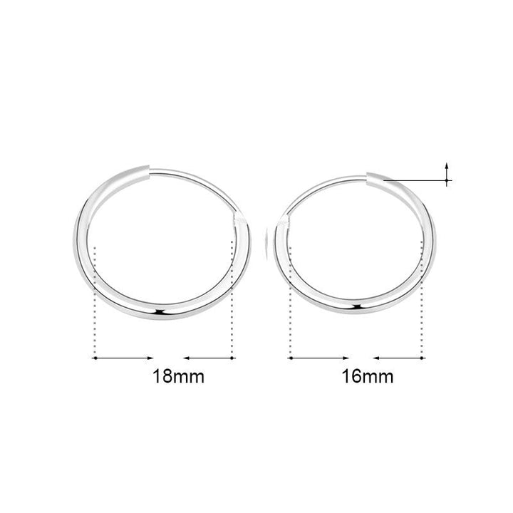 LOVCIA Sleek Mini Circle 925 Sterling Silver Rhodium-Plated Hoop Earrings for Women