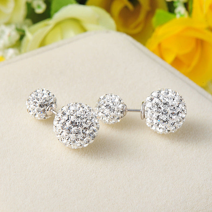 LOVCIA Elegant Micro Set CZ Ball 925 Sterling Silver Stud Earrings for Women