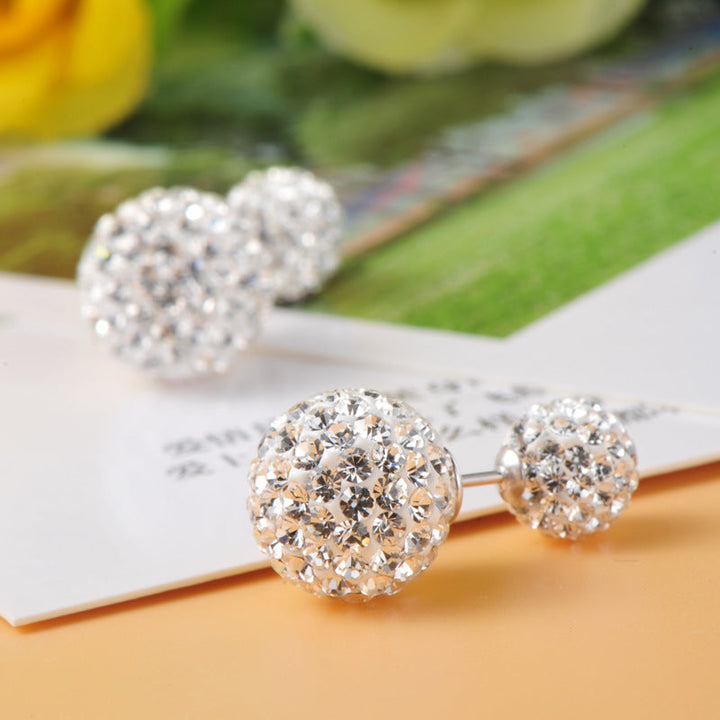 LOVCIA Elegant Micro Set CZ Ball 925 Sterling Silver Stud Earrings for Women