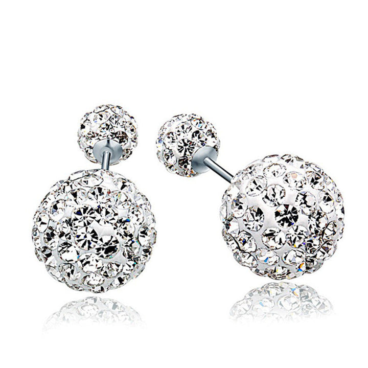 LOVCIA Elegant Micro Set CZ Ball 925 Sterling Silver Stud Earrings for Women