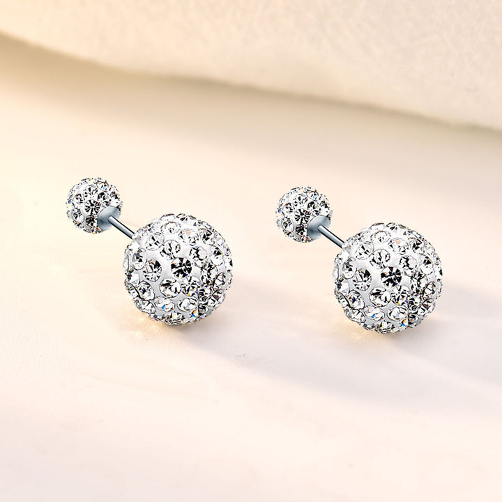 LOVCIA Elegant Micro Set CZ Ball 925 Sterling Silver Stud Earrings for Women