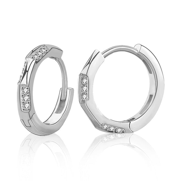 LOVCIA Elegant 925 Sterling Silver Mini Hoop Earrings for Women with AAA Cubic Zirconia