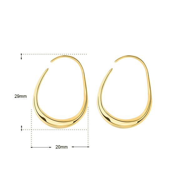 LOVCIA Sterling Silver 925 Irregular Geometric Circle Hoop Earrings for Women with 14K Gold/Rhodium Finish