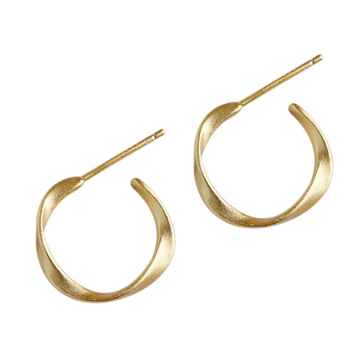 LOVCIA Elegant 925 Sterling Silver Twisted Hoop Earrings with 18K Yellow Gold Plating for Women