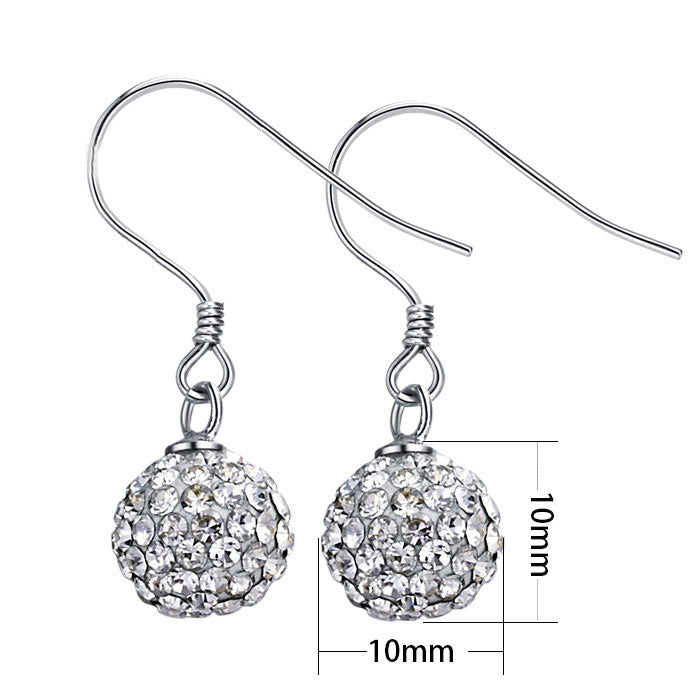 LOVCIA Sparkling White CZ Sterling Silver Drop Earrings – 925 Rhodium-Plated for Women