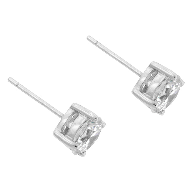 LOVCIA Elegant Rachel Rhodium-Plated Stud Earrings