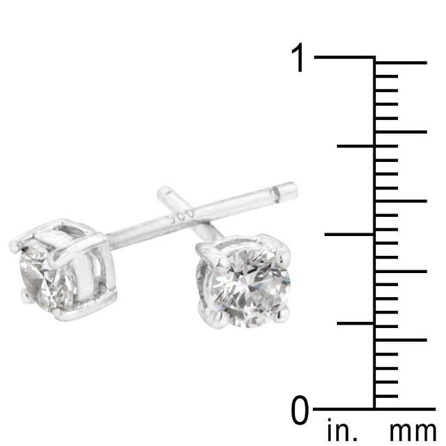 LOVCIA Elegant Rachel Rhodium-Plated Stud Earrings