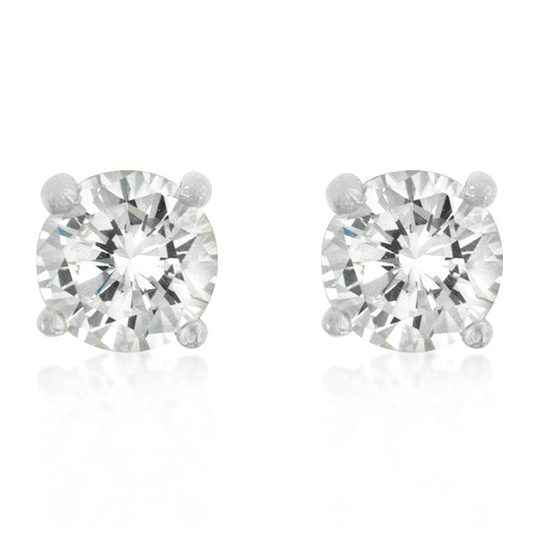 LOVCIA Elegant Rhodium-Plated Stud Earrings