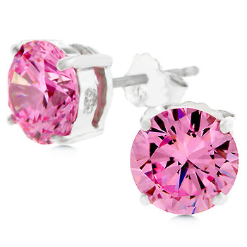 LOVCIA Pink Blossom Zirconia Stud Earrings