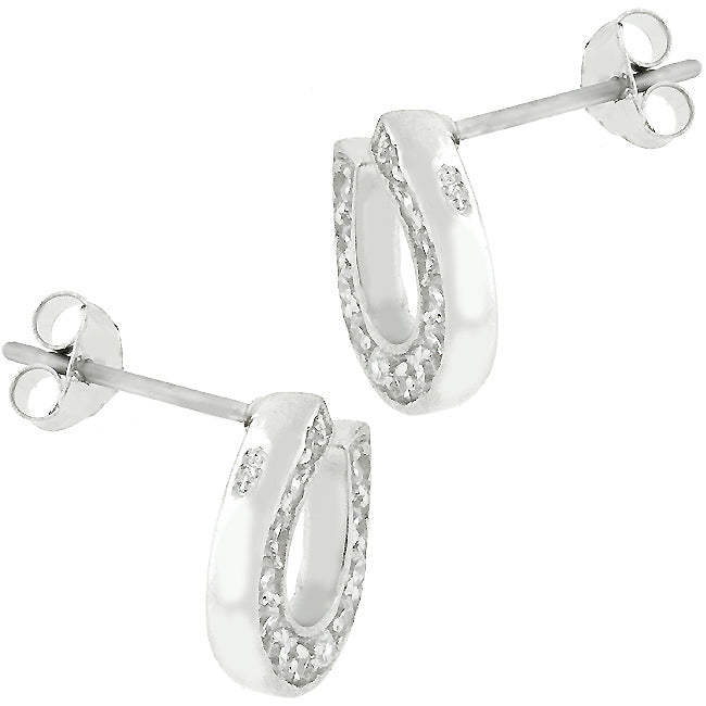 LOVCIA Sterling Silver Horseshoe Charm Earrings