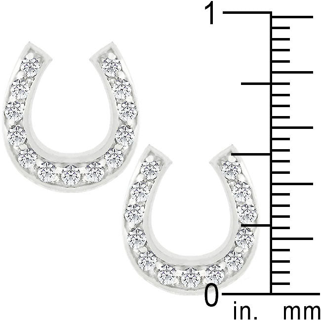 LOVCIA Sterling Silver Horseshoe Charm Earrings