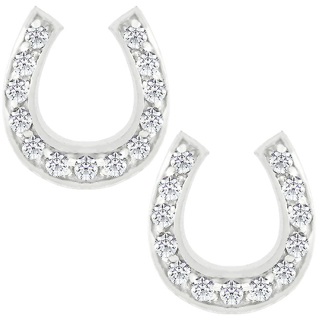 LOVCIA Sterling Silver Horseshoe Charm Earrings