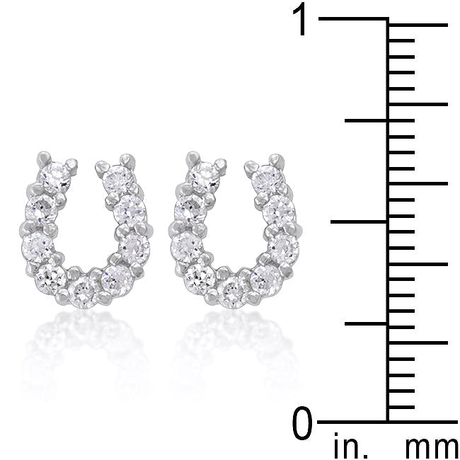 LOVCIA Glimmering Horseshoe Stud Earrings