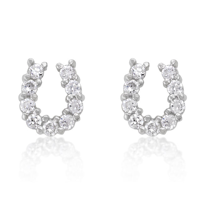 LOVCIA Silver Horseshoe Charm Earrings