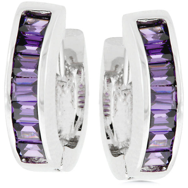 LOVCIA Lilac Channel-Set Hoop Earrings