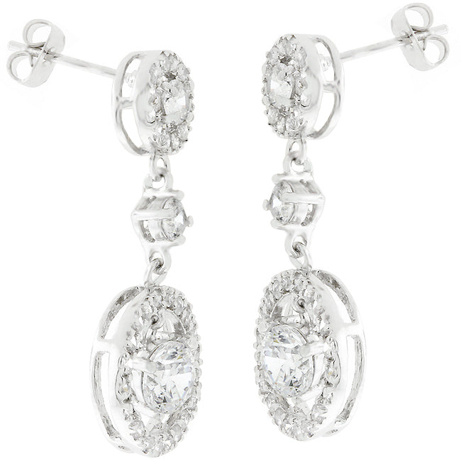 LOVCIA Elegance Dew Drop Rhodium-Plated Earrings