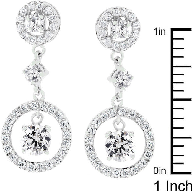 LOVCIA Elegance Dew Drop Rhodium-Plated Earrings