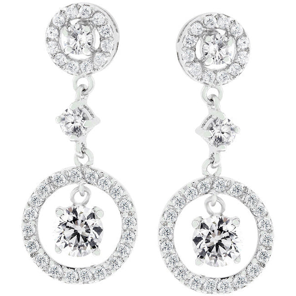 LOVCIA Elegance Dew Drop Rhodium-Plated Earrings