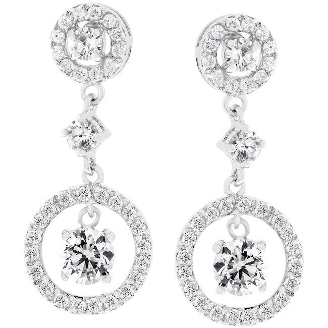 LOVCIA Elegance Dew Drop Rhodium-Plated Earrings