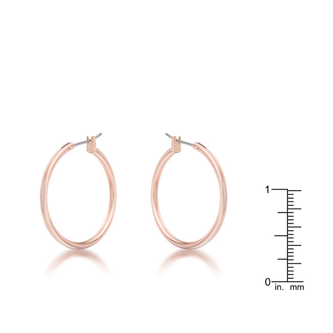 LOVCIA Elegant 30mm Rose Gold Hoops