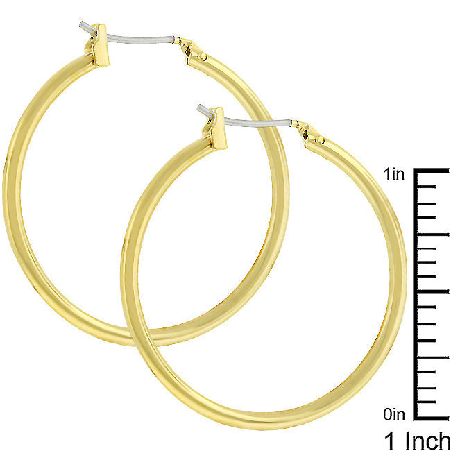 LOVCIA Elegant Gold-Tone Hoop Earrings