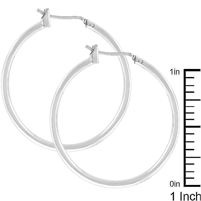 LOVCIA Glamorous Silver-Tone Hoop Earrings