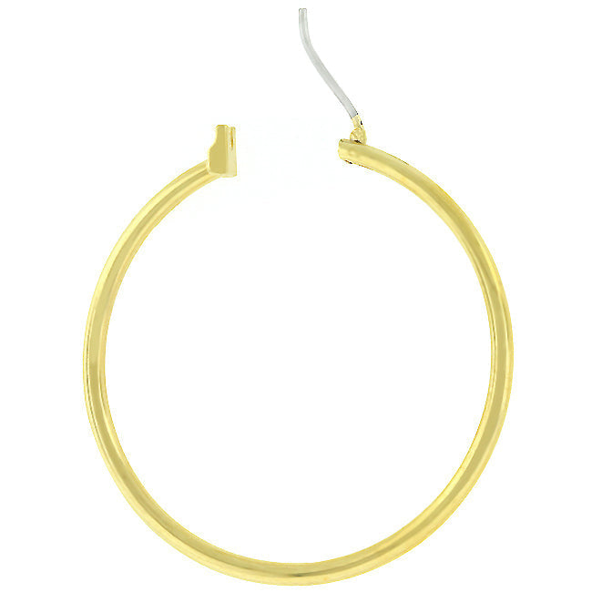 LOVCIA Golden Tone Large Hoop Earrings