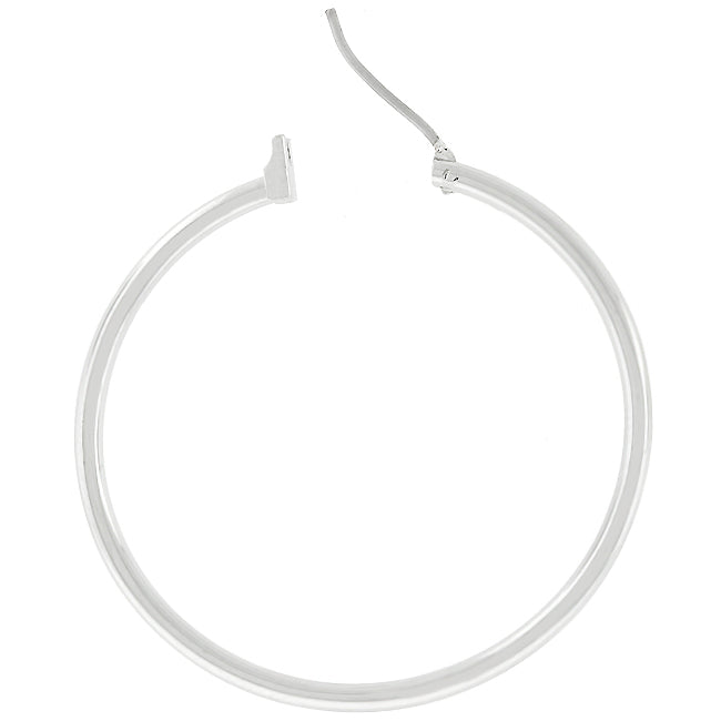 LOVCIA Elegant Mini Silver Tone Hoop Earrings