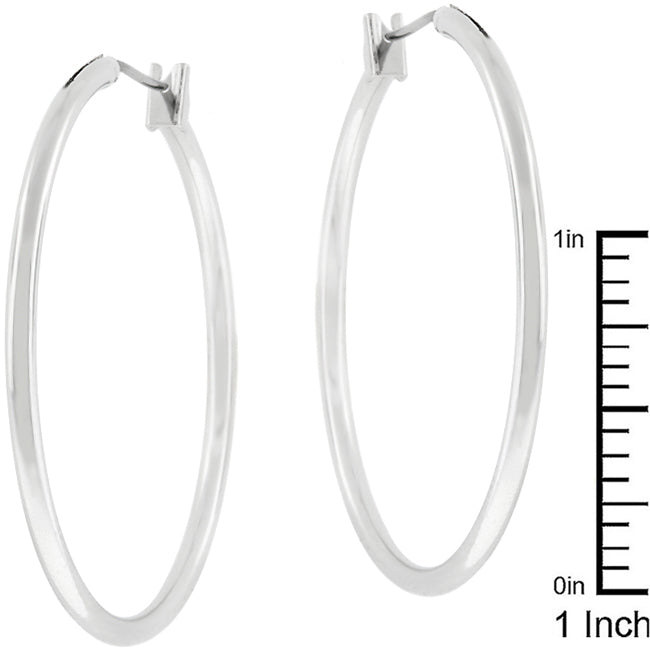 LOVCIA Elegant Mini Silver Tone Hoop Earrings