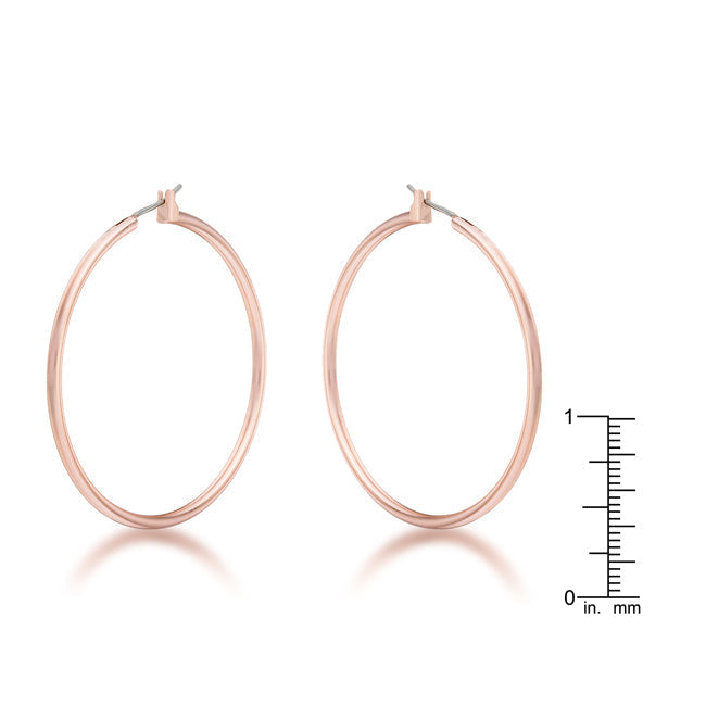 LOVCIA Elegant 45mm Rose Gold Hoop Earrings