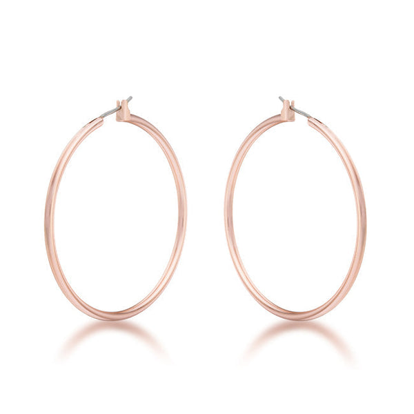 LOVCIA Elegant 45mm Rose Gold Hoop Earrings