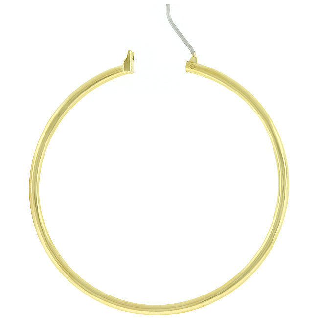 LOVCIA Glamorous Oversized Golden Hoop Earrings