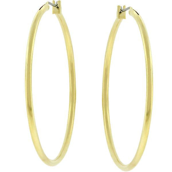 LOVCIA Glamorous Oversized Golden Hoop Earrings