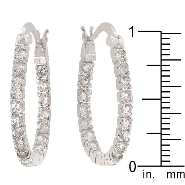 LOVCIA Elegant Inside-Out Rhodium Hoop Earrings