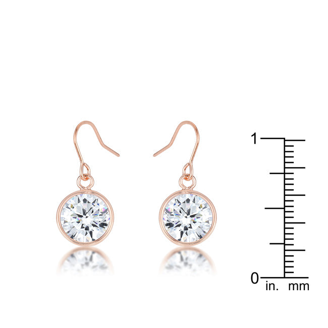 LOVCIA Elegant 5.5 Ct Rose Gold Cubic Zirconia Drop Earrings