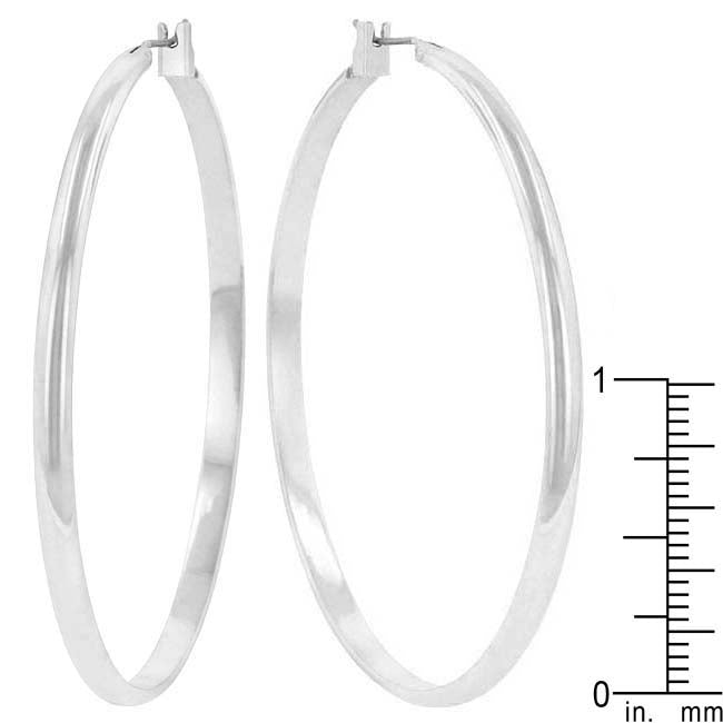 LOVCIA Glamorous Rhodium-Plated Silver Hoops