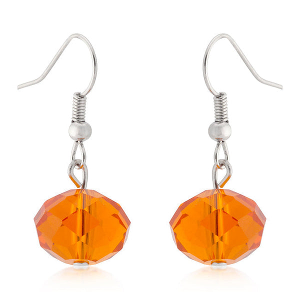 LOVCIA Dazzling Orange Faceted Bead Drop Earrings