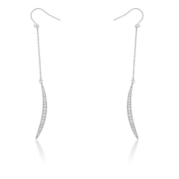 LOVCIA Moonlit Elegance 0.5ct CZ Rhodium Drop Earrings