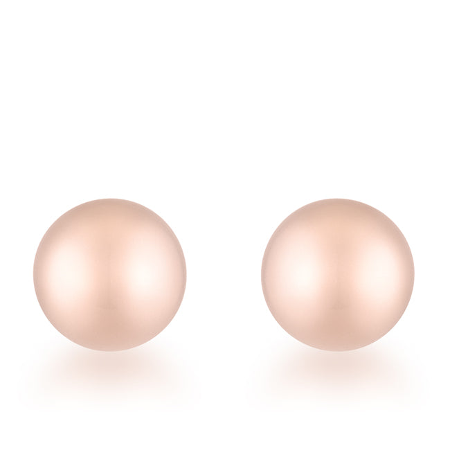 LOVCIA Elegant Rose Gold-Plated Sphere Stud Earrings